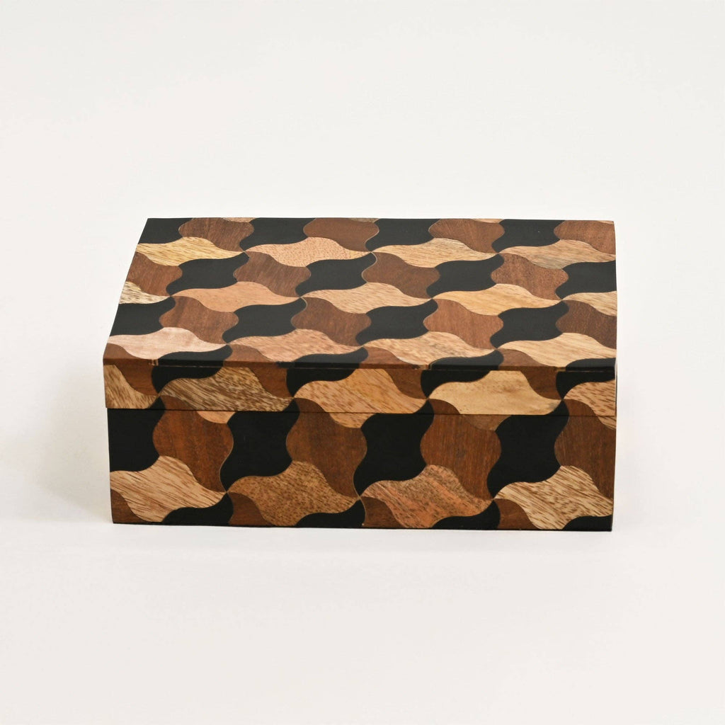 Mosaic Wooden Box Set of 3 – Handcrafted Decorative Storage
