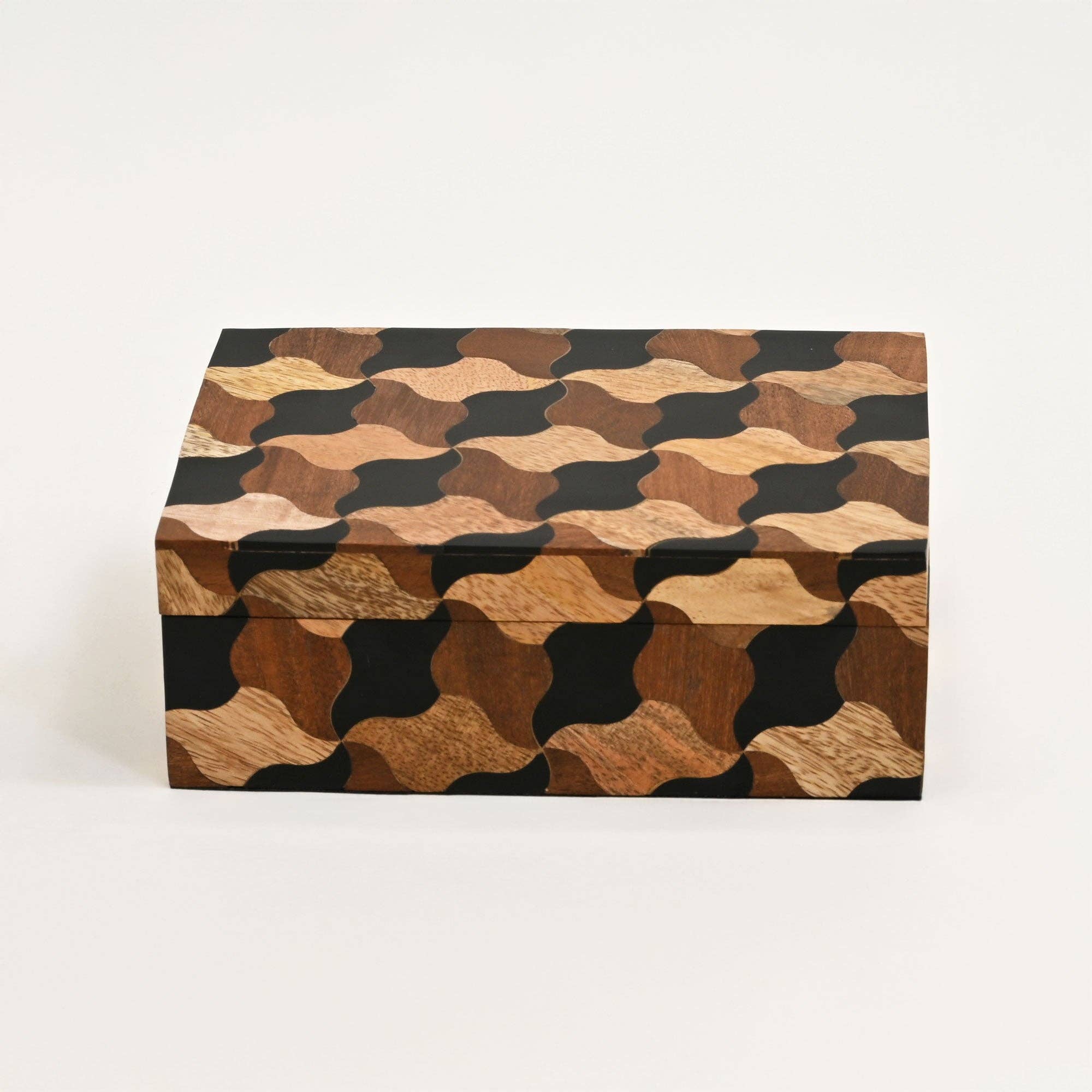 Mosaic Wooden Box Set of 3 – Handcrafted Decorative Storage
