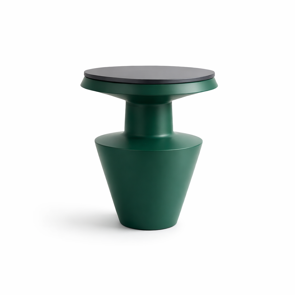 Compact Green Metal Side Table Modern Accent Décor