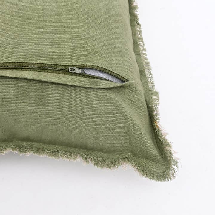 Embroidered Cotton Cushion- Flora Daisy Design- 45x45 cm