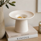 Modern Aluminium Pedestal Vase -Ivory Decorative Centerpiece