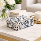 Handcrafted Abstract Bone Inlay Decorative Box Blue