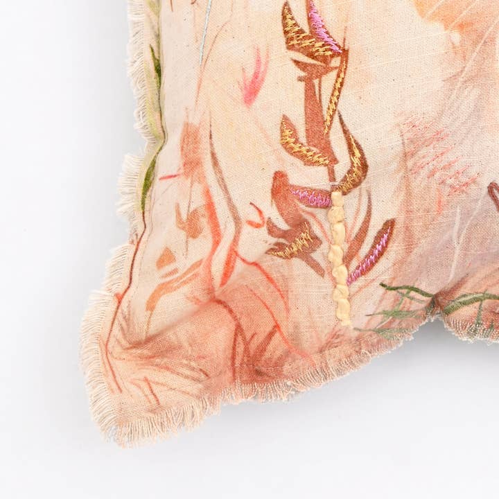 Embroidered Cotton Cushion- Alina Rabbit Design- 45x45 cm