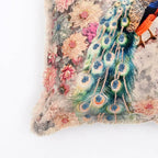 Cotton Cushion- Elina Peacock Floral Design- 45x45 cm