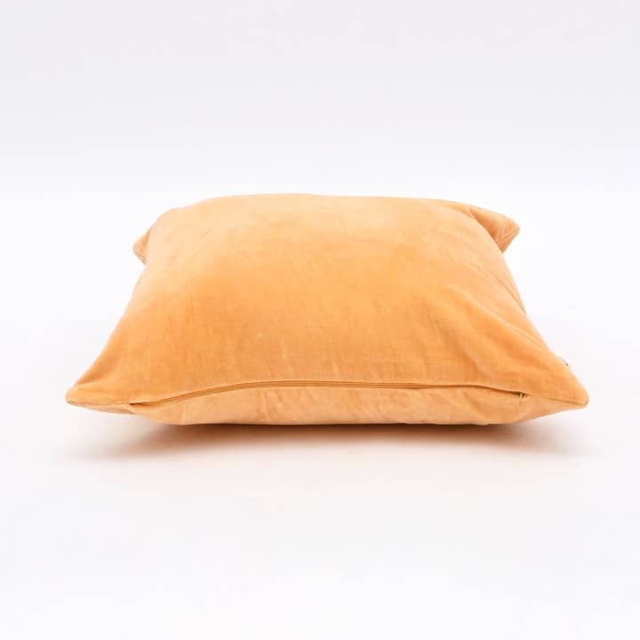 Velvet Cotton Cushion- Ochre Mustard- 45x45 cm