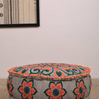 Mandala Embroidered Cotton Floor Cushion 60cm