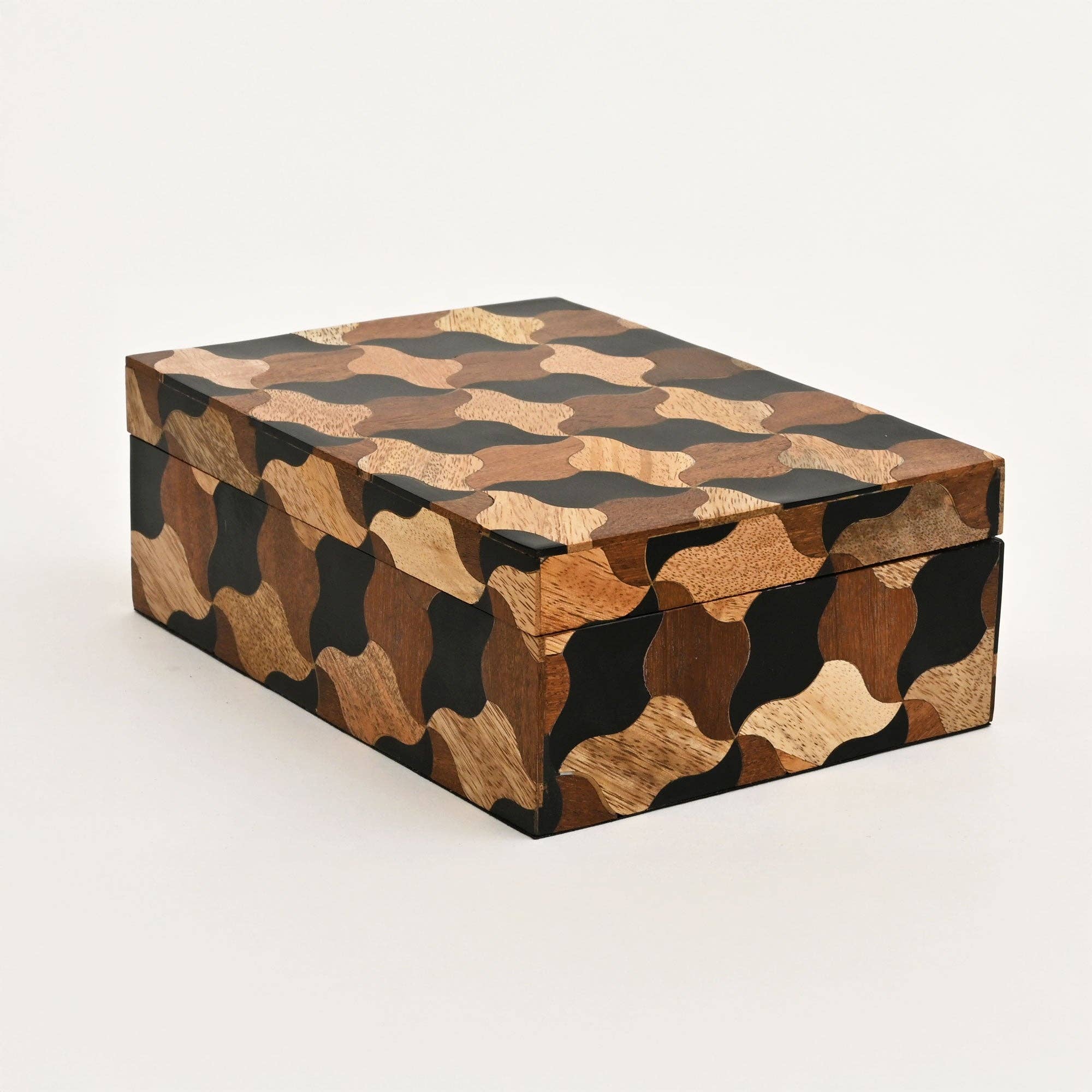 Mosaic Wooden Box Set of 3 – Handcrafted Decorative Storage