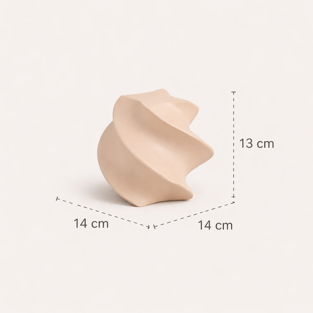 Modern Abstract Aluminium Sculpture | Beige Tabletop Decor