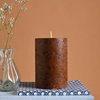 Lavender & Rosemary Marble Pillar Candle, Sandstone