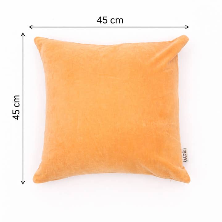 Velvet Cotton Cushion- Ochre Mustard- 45x45 cm