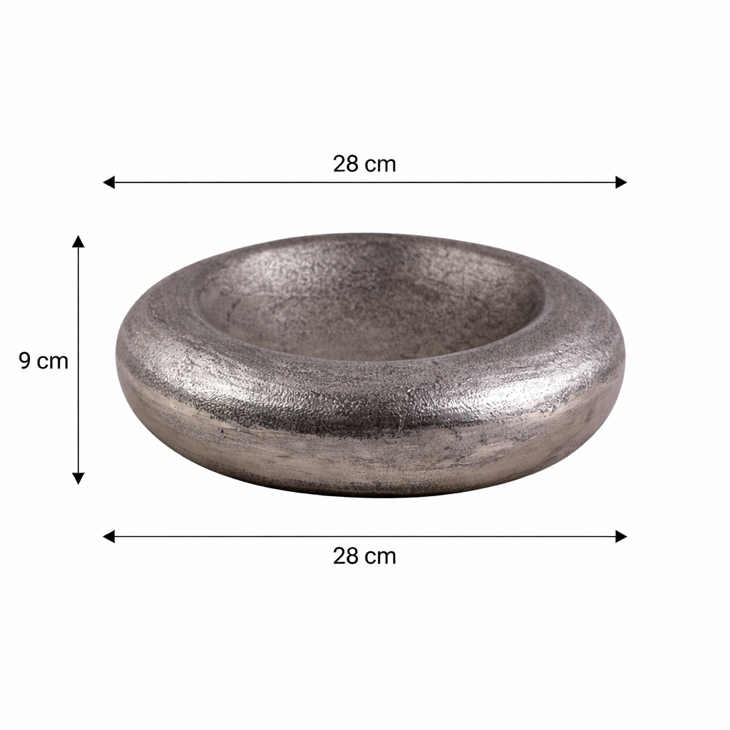 Antique Nickel Aluminium Decorative Bowl | Modern Serving
