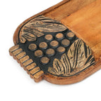 Black Wash Carved Grapes Wooden Serving Board