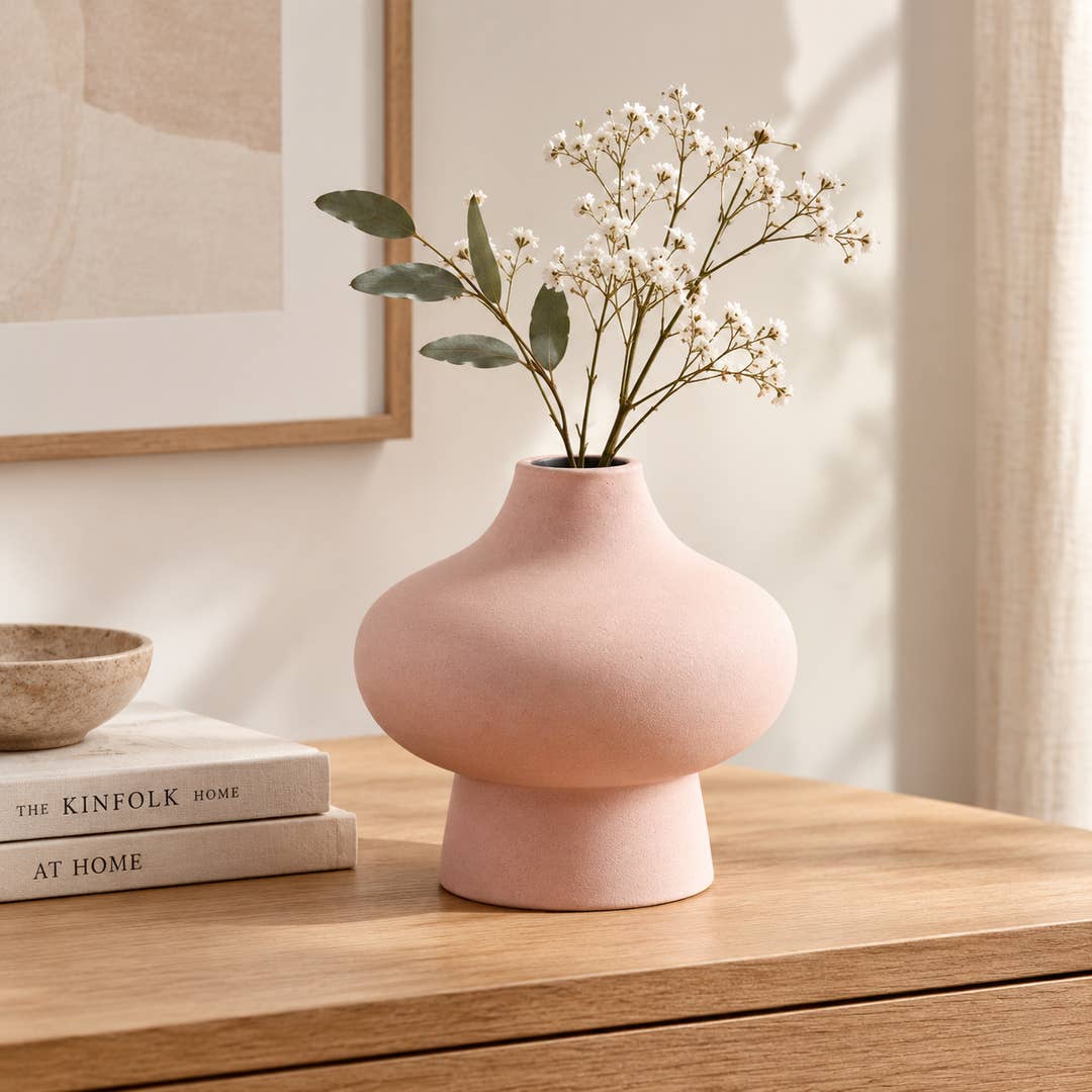 Modern Aluminium Vase | Ivory Sculptural Decorative Accent