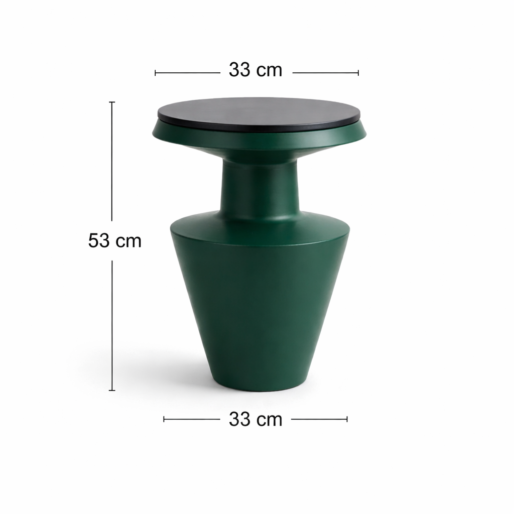 Compact Green Metal Side Table Modern Accent Décor