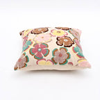 Printed Cotton Cushion- Retro Floral Design- 45x45 cm