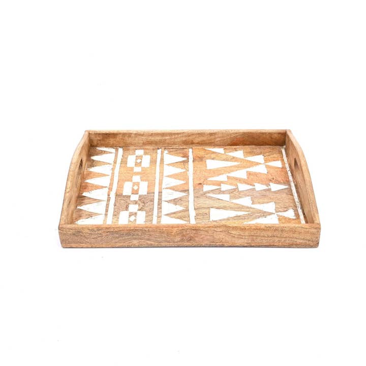 Matterhorn Carved Mango Wood Nesting Trays Set of 3