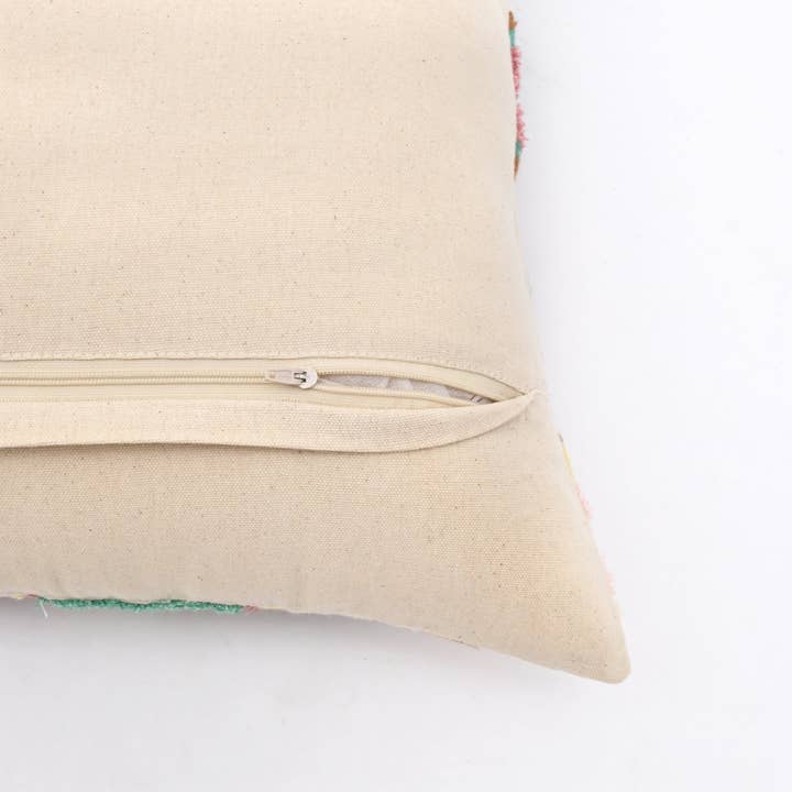 Printed Cotton Cushion- Retro Floral Design- 45x45 cm