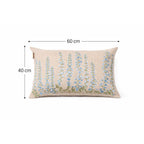 Cascade Floral Embroidered Cotton Lumbar Cushion- 40x60 cm
