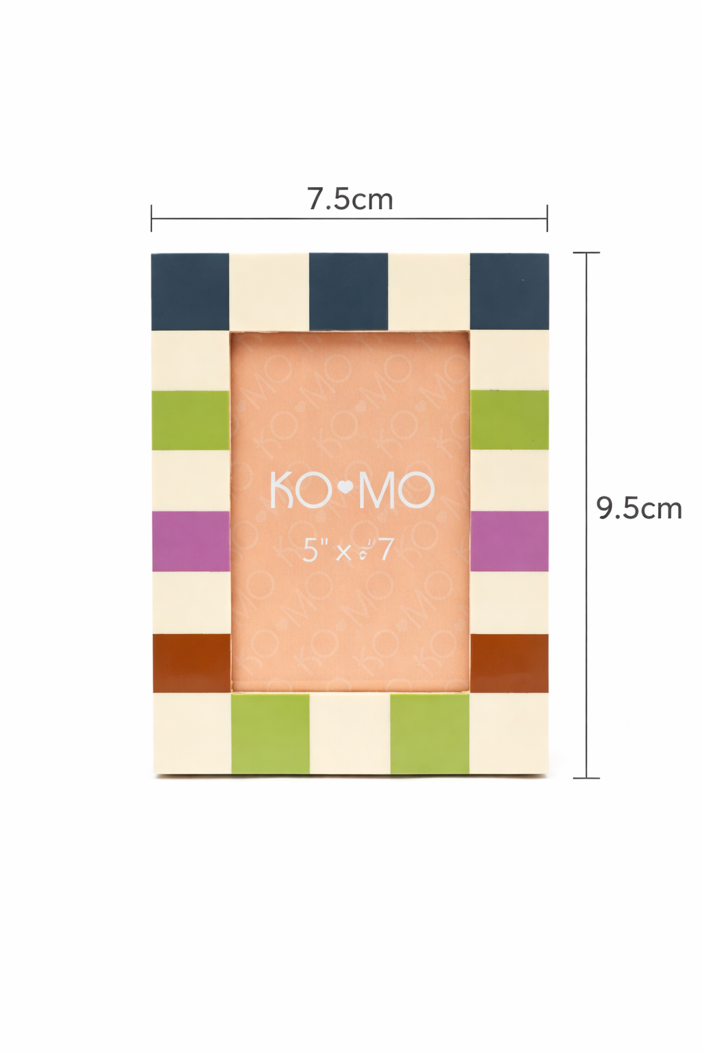 Checkered Resin Photo Frame 5x7 Inch Glossy