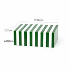 Green Striped Resin Storage Box Glossy MDF