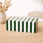 Green Striped Resin Storage Box Glossy MDF