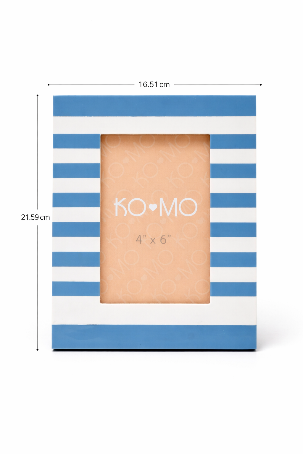 Blue Striped Resin Photo Frame 4x6 Inch