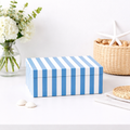 Blue Striped Resin Storage Box 17cm Glossy MDF