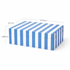 Blue Striped Resin Storage Box 17cm Glossy MDF