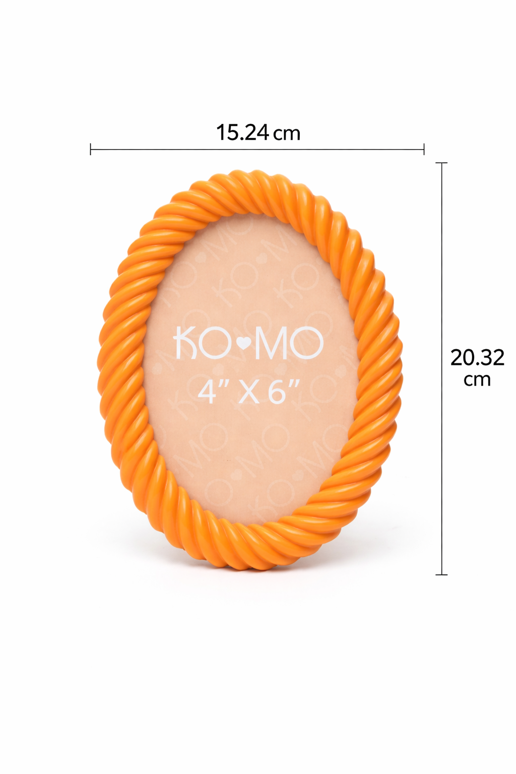 Orange Terrazzo Oval Resin Photo Frame 4x6 Inch