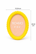 Yellow Terrazzo Oval Resin Photo Frame 4x6 Inch