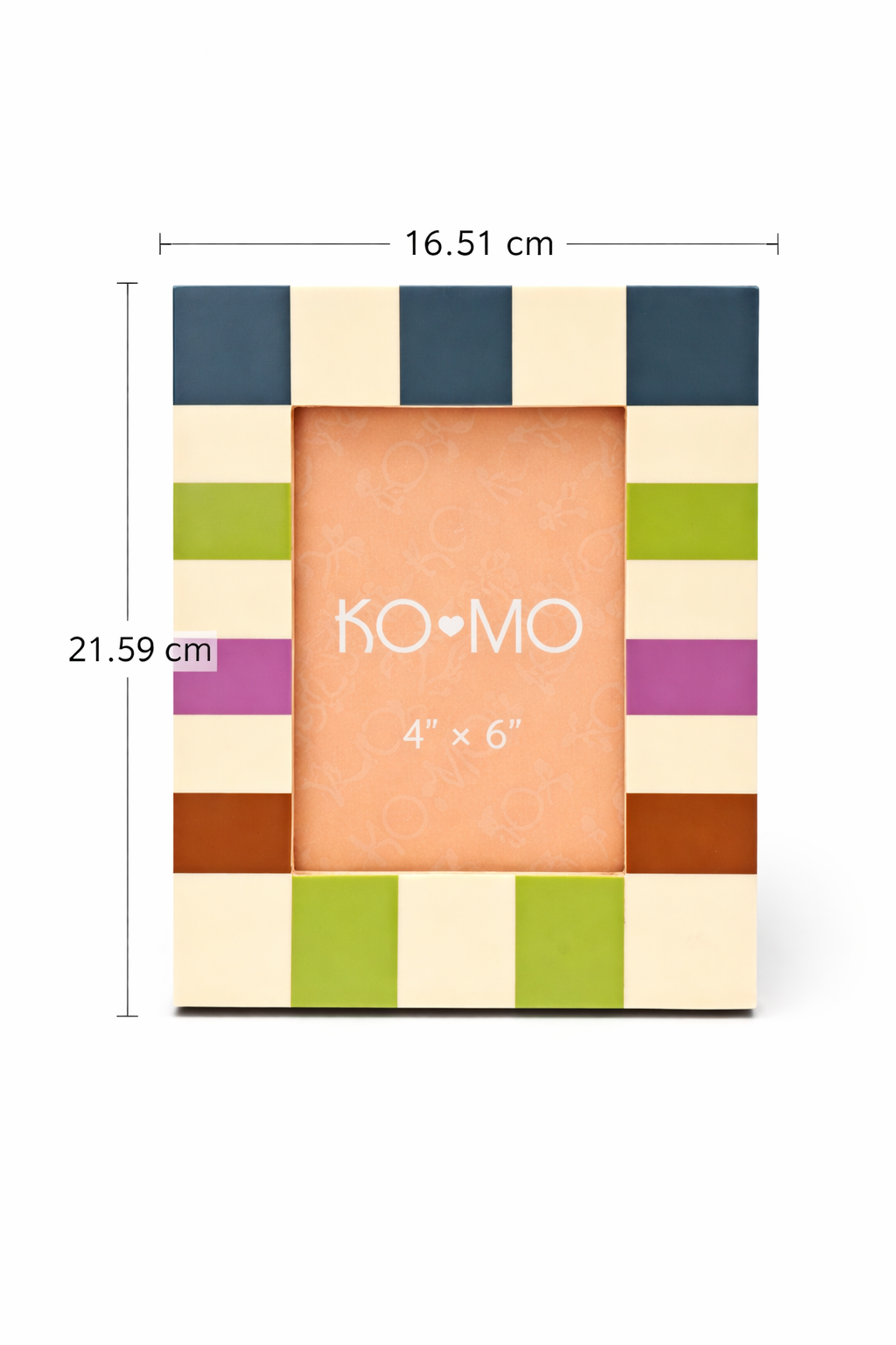 Checkered Resin Photo Frame 4x6 Inch Glossy