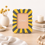Yellow & Grey Scallop Resin Photo Frame 5x7 Inch