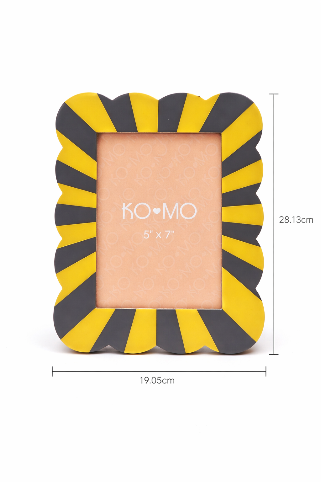 Yellow & Grey Scallop Resin Photo Frame 5x7 Inch
