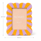Purple & Orange Scallop Resin Photo Frame 5x7 Inch