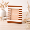Brown Striped Resin Photo Frame 4x6 Inch
