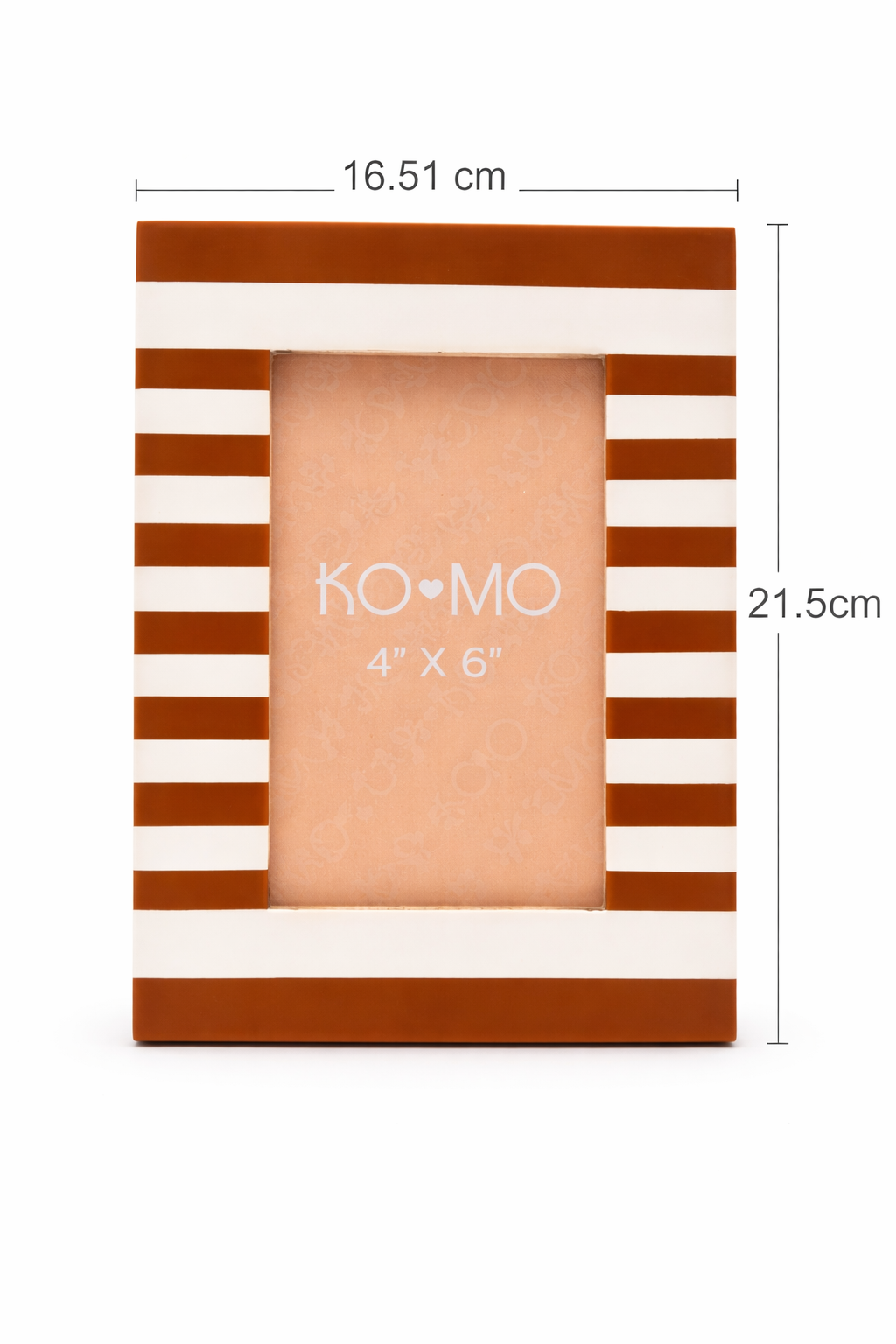 Brown Striped Resin Photo Frame 4x6 Inch