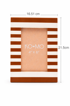 Brown Striped Resin Photo Frame 4x6 Inch