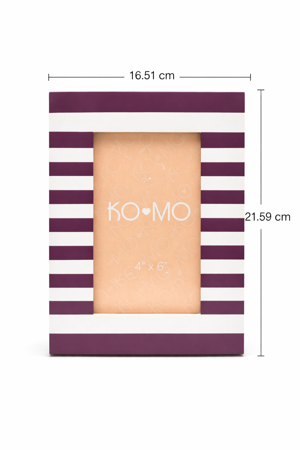 Purple Striped Resin Photo Frame 4x6 Inch