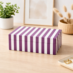 Purple Striped Resin Storage Box Glossy MDF