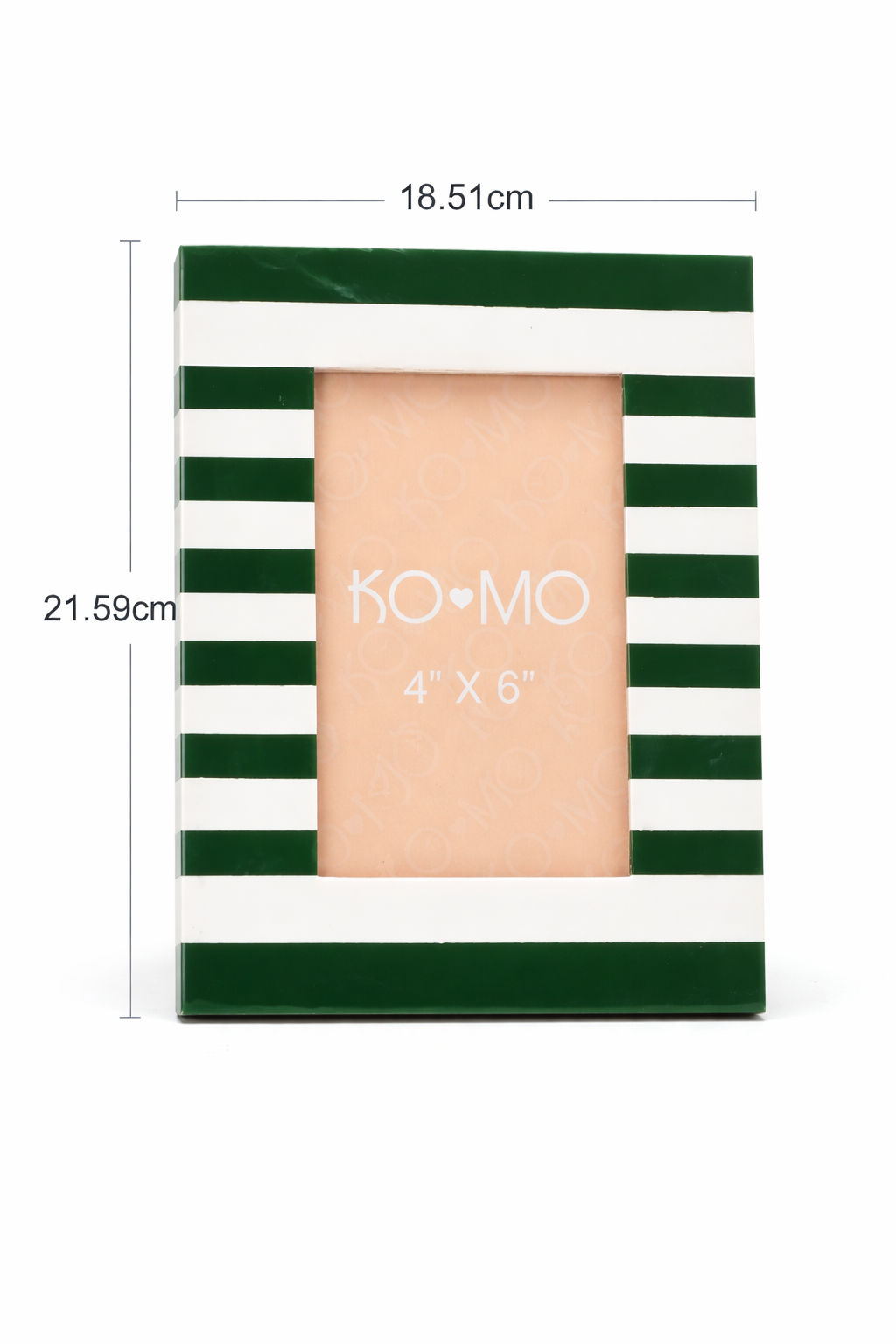 Green Striped Resin Photo Frame 4x6 Inch