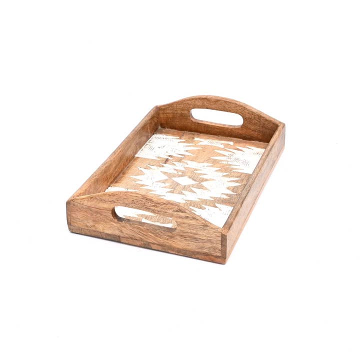 Matterhorn Carved Mango Wood Nesting Trays Set of 3