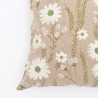 Floral Embroidered Cotton Cushion- Jasmine Design- 45x45 cm