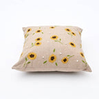 Embroidered Cotton Cushion- Sunflower Design- 45x45 cm