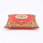 Floral Printed & Embroidered Cotton Lumbar Cushion- 40x60 cm