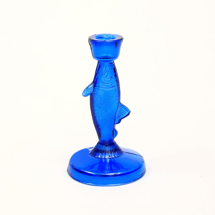Fish Candle Holder in Royal Blue, Coastal Decor