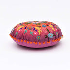Embroidered Cotton Cushion- Floral Design- 50x50 cm