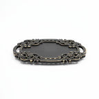 Black Adirondack Carved Wood Serving Tray with Handles
