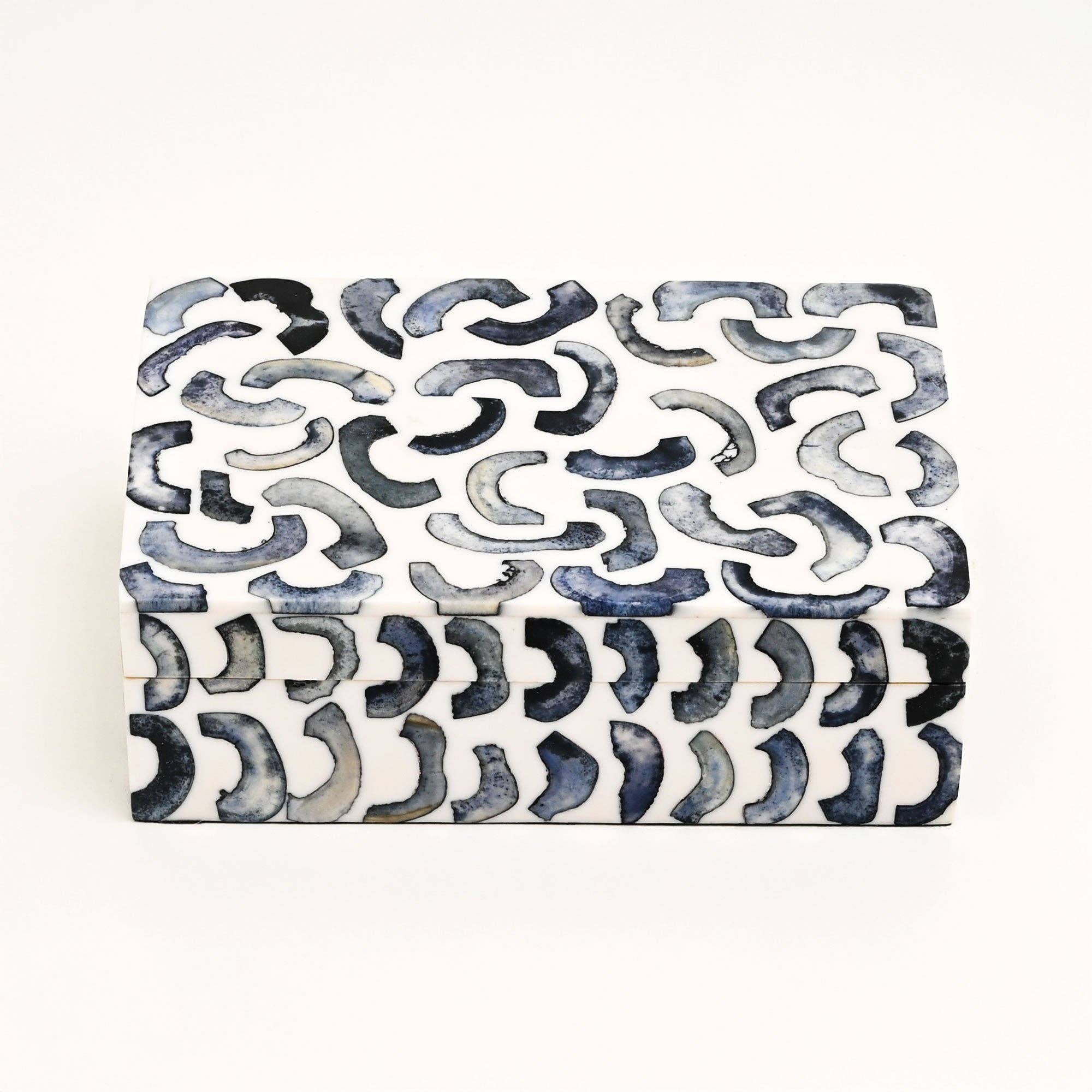 Handcrafted Abstract Bone Inlay Decorative Box Blue