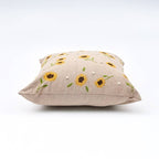 Embroidered Cotton Cushion- Sunflower Design- 45x45 cm