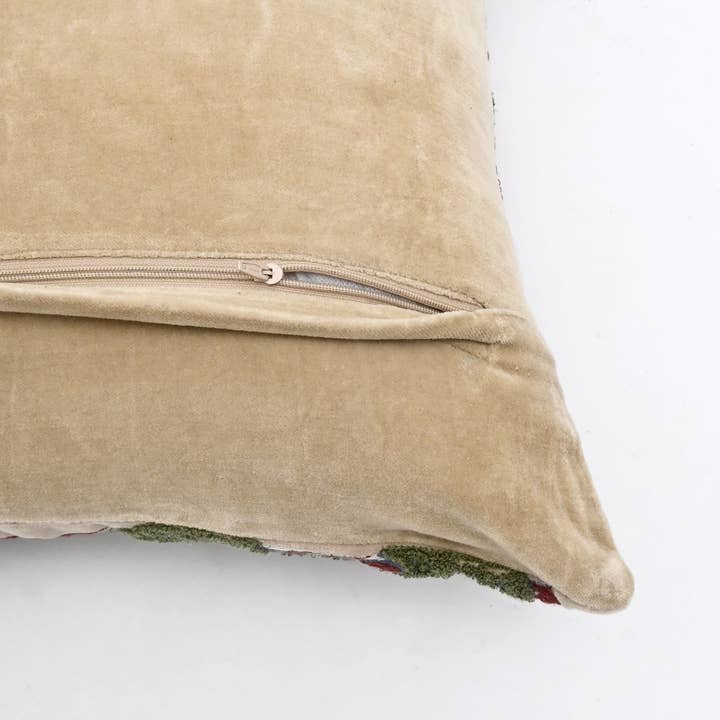 Hand-Embroidered Cotton Velvet Cushion 45×45 cm